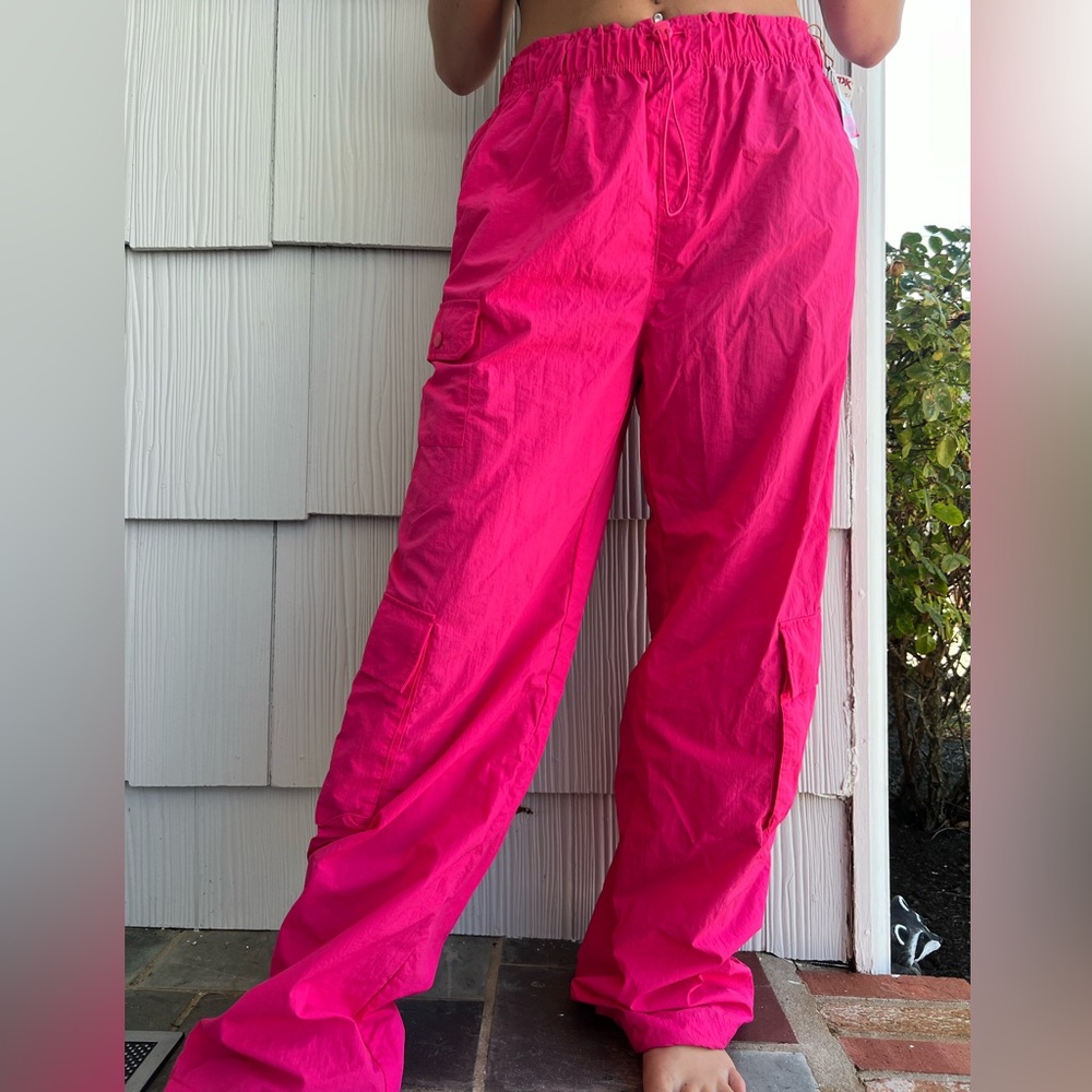 Hot Pink Cargos / Pink Parachute Pants